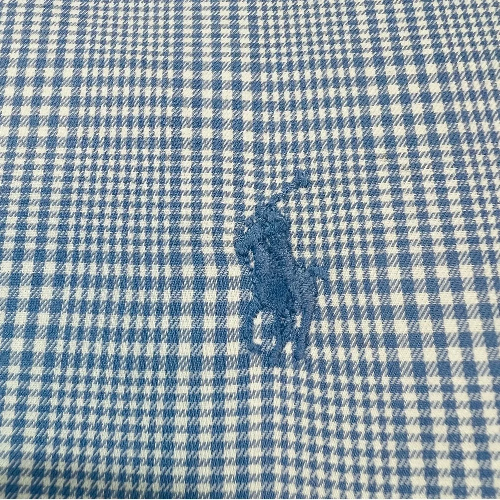 Polo Ralph Lauren Classic Fit Blue Plaid Shirt XL Pony Logo 100% Cotton